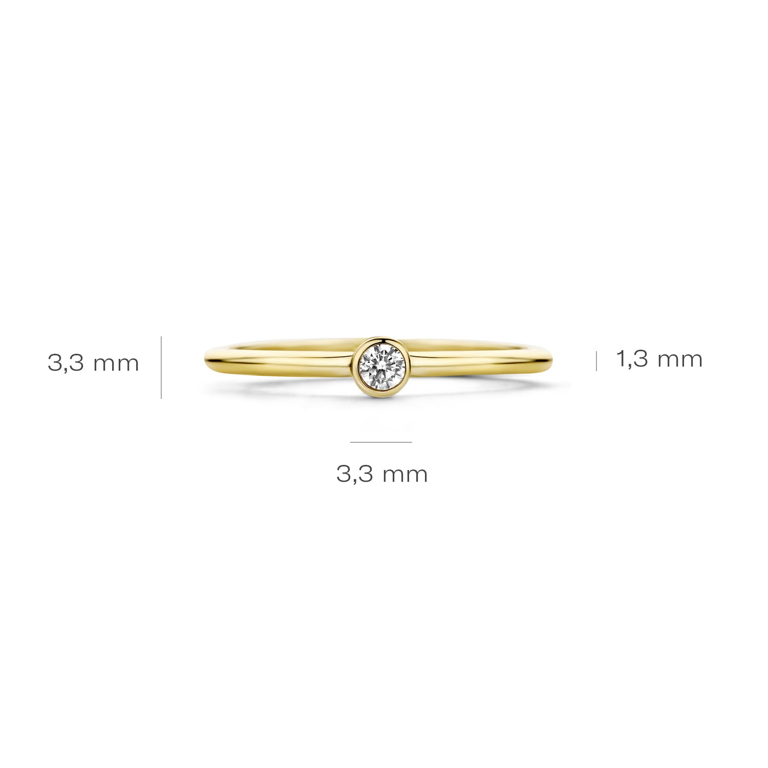 Blush Ring 1198YZI - Geel Goud (14k ) met Zirkonia