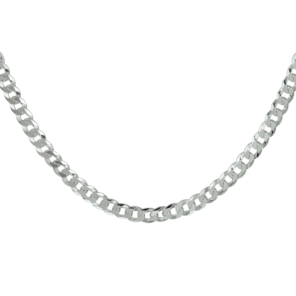 Zilveren collier 8-zijdes geslepen gourmette 4,3mm | 60 cm