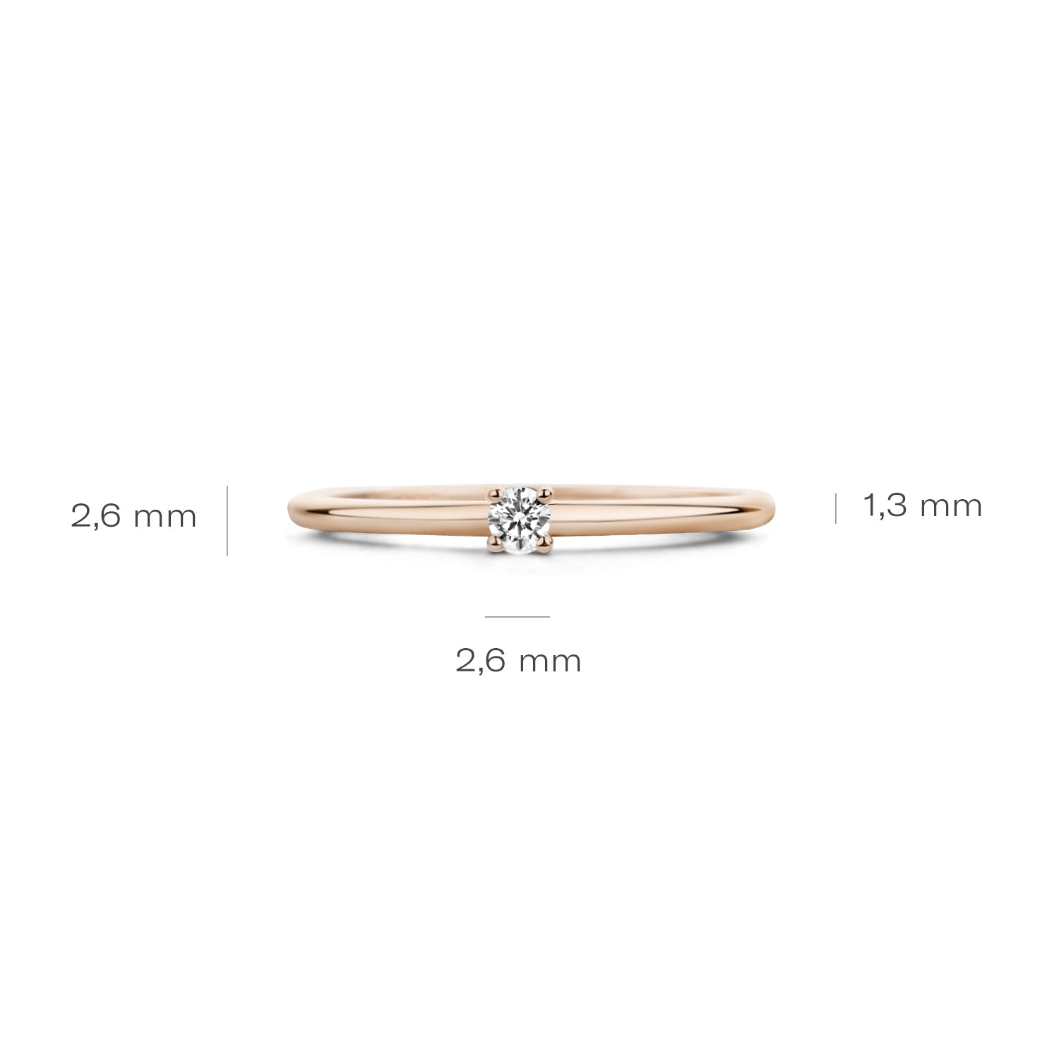 Blush Ring 1200RZI - Rosé Goud (14k) met Zirkonia