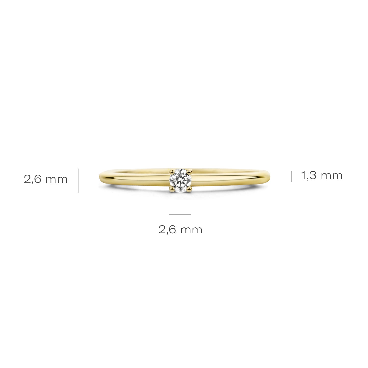Blush Ring 1200YZI - Geel Goud (14k) met Zirkonia
