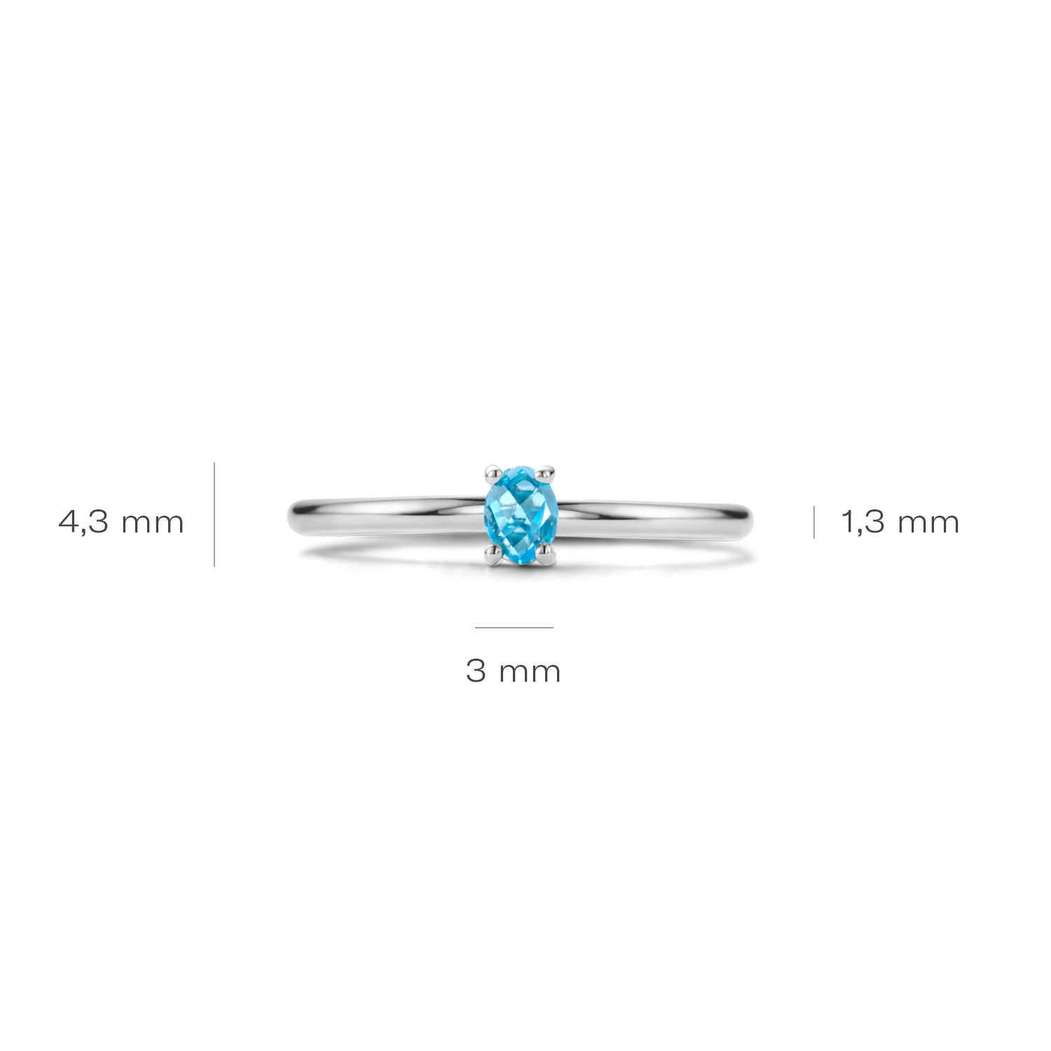 Blush Ring 1204WBT - Wit Goud met (14k) met Blauwe Topas