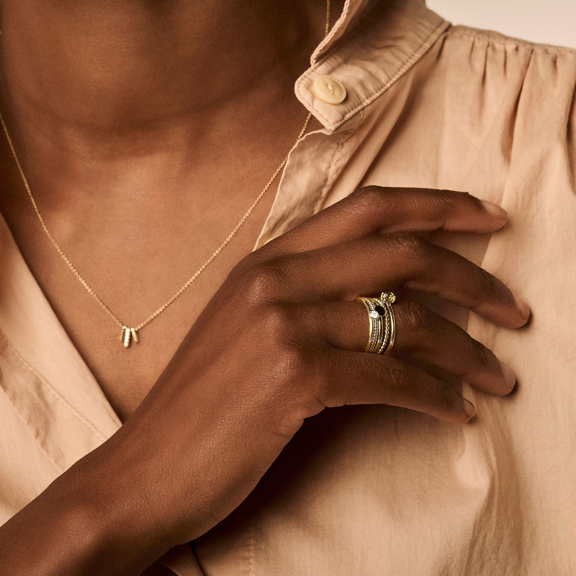 Blush Ring 1204YGP - Geel Goud met (14k) met Groene Peridot