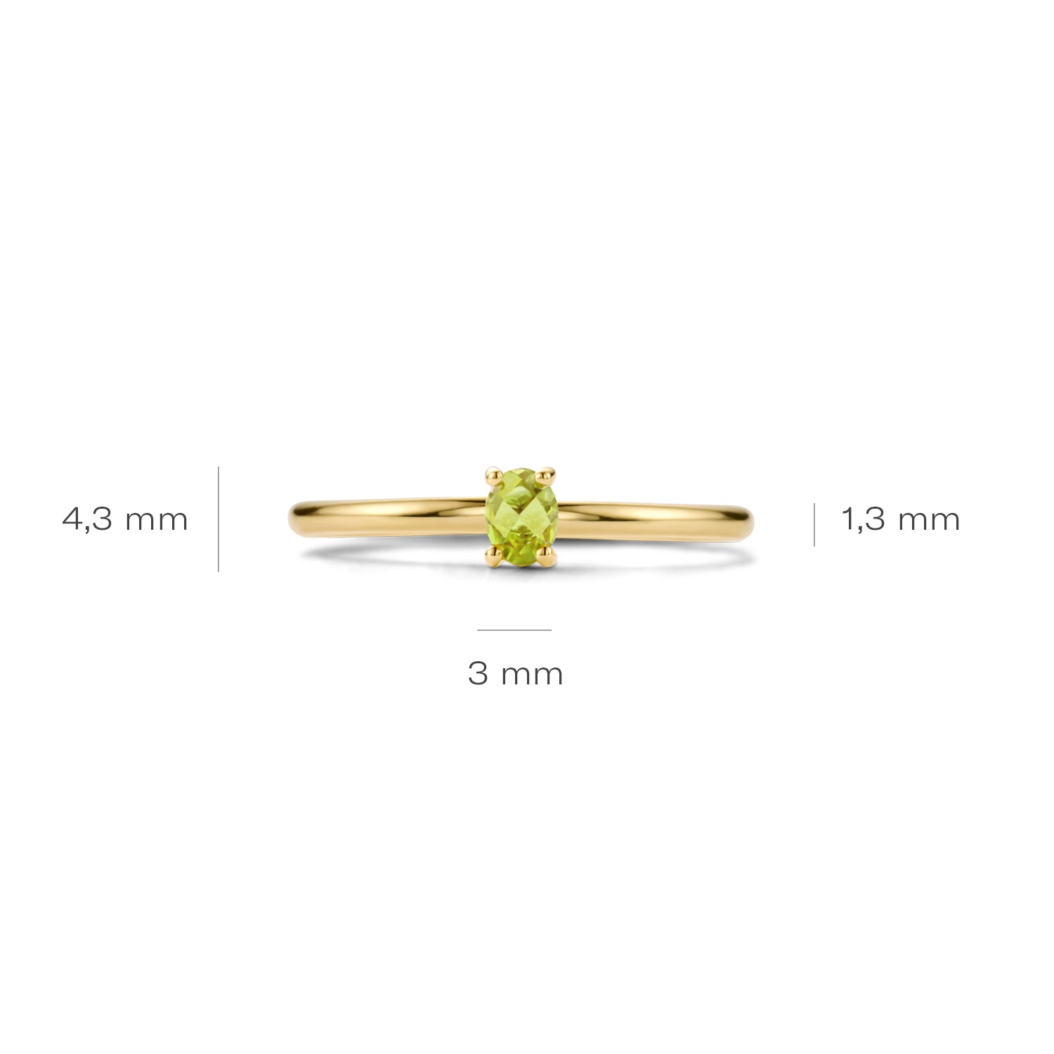 Blush Ring 1204YGP - Geel Goud met (14k) met Groene Peridot