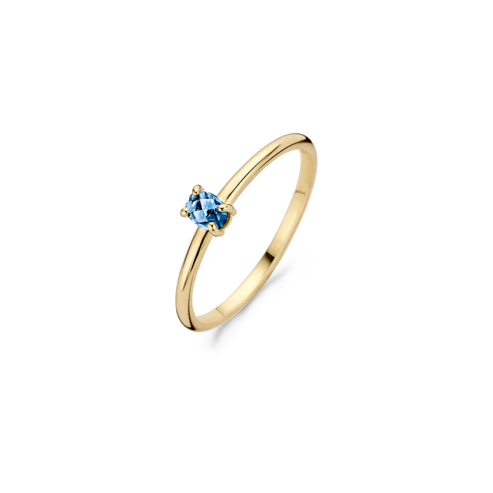 Blush Ring 1204YLB - Geel Goud met Blue Topas (14k)