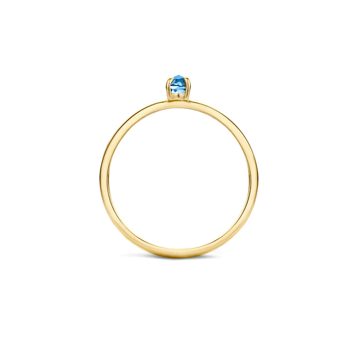 Blush Ring 1204YLB - Geel Goud met Blue Topas (14k)