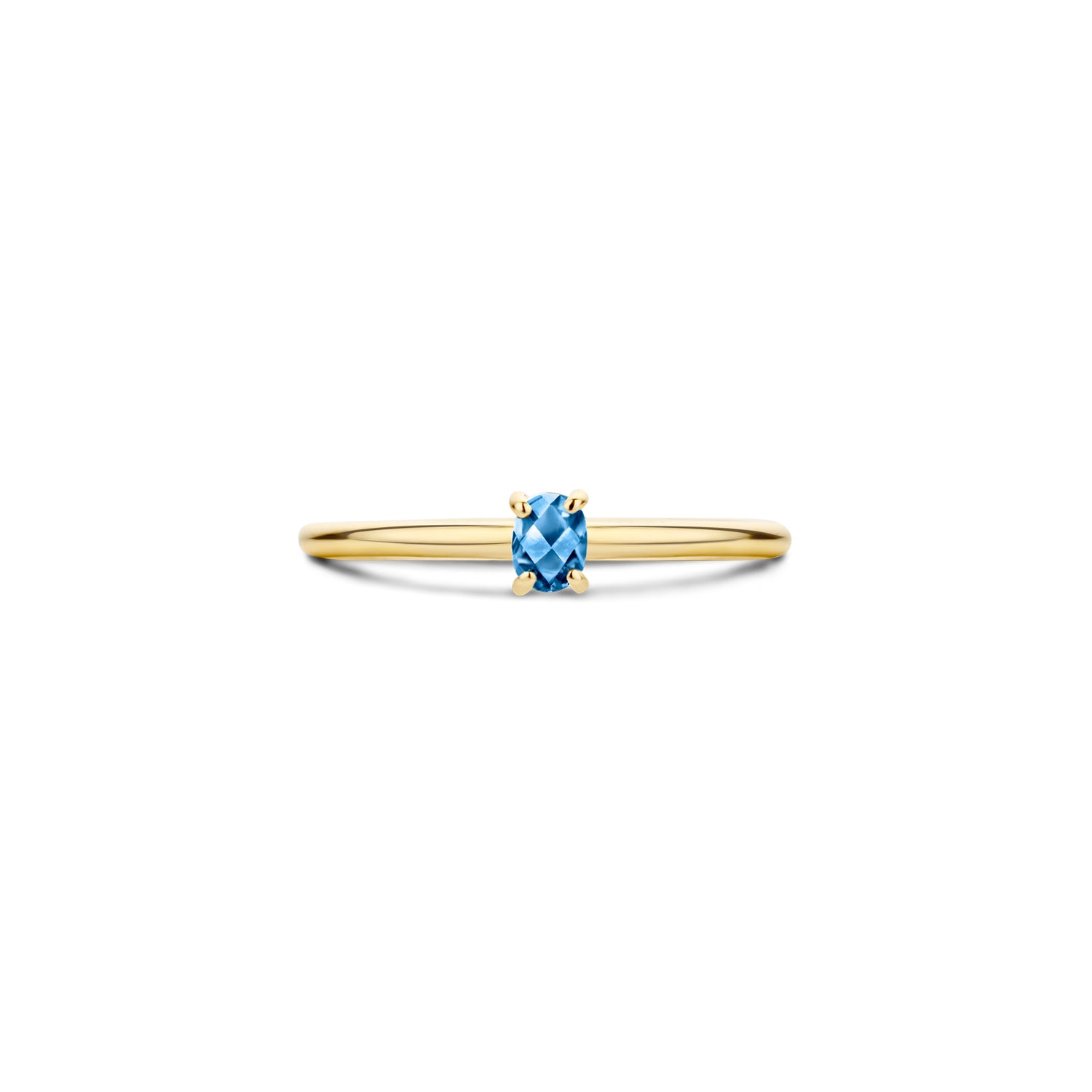 Blush Ring 1204YLB - Geel Goud met Blue Topas (14k)