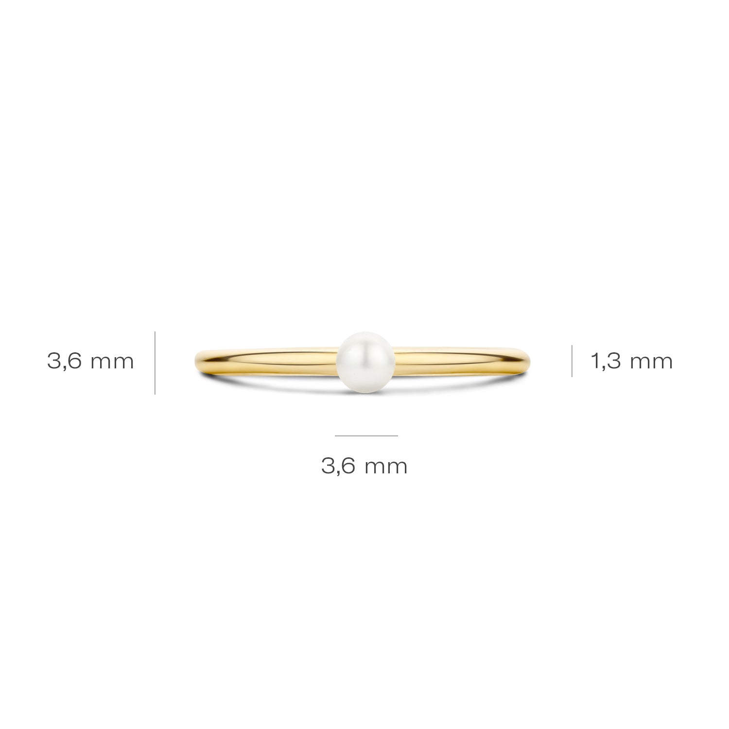 Blush Ring 1213YPW - Geel Goud met Parel (14k)