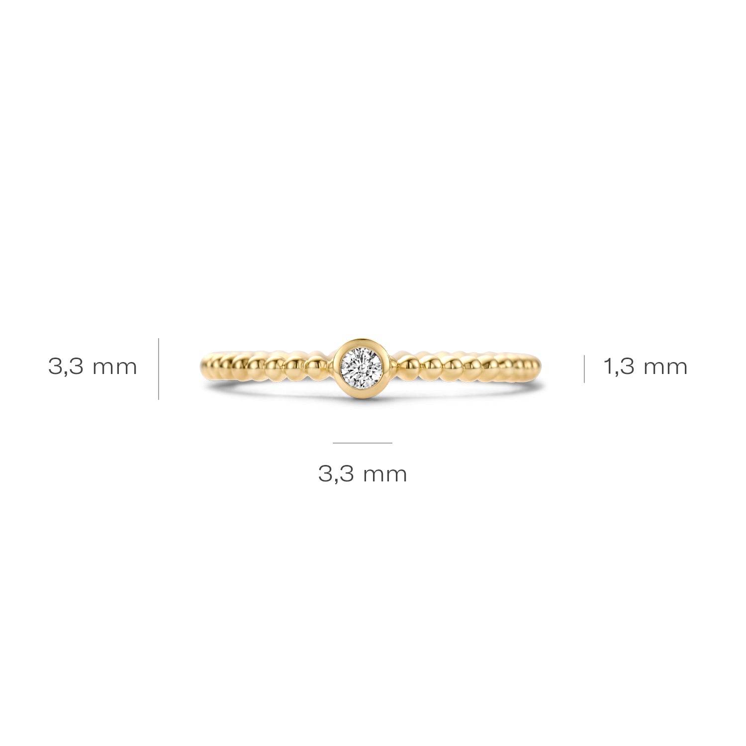 Blush Ring 1216YZI - Geel Goud met Zirkonia (14k)