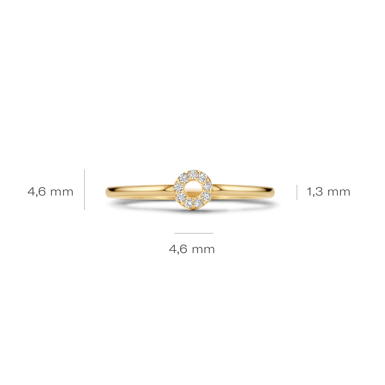 Blush Ring 1217YZI - Geel Goud met Zirkonia (14k)