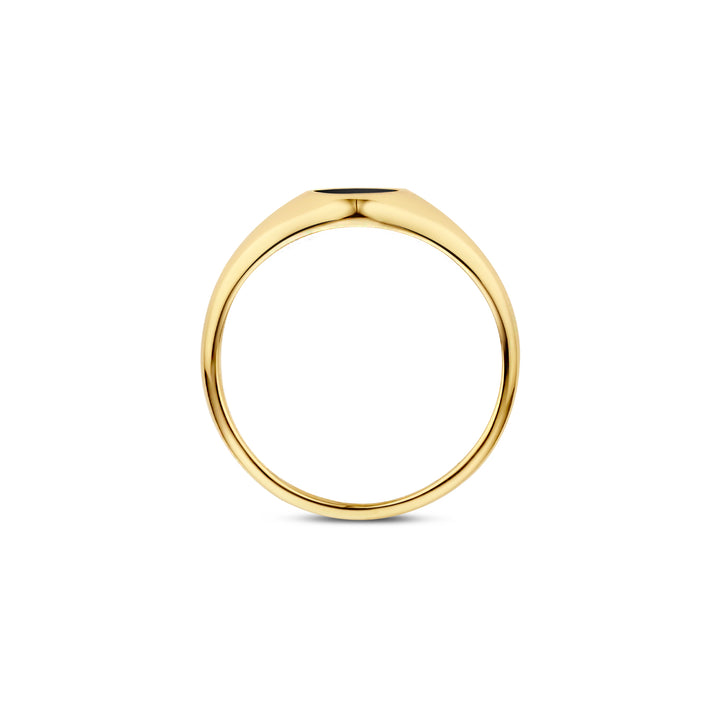 Blush Ring 1219YON - Geel Goud met Zwarte Onyx(14k)