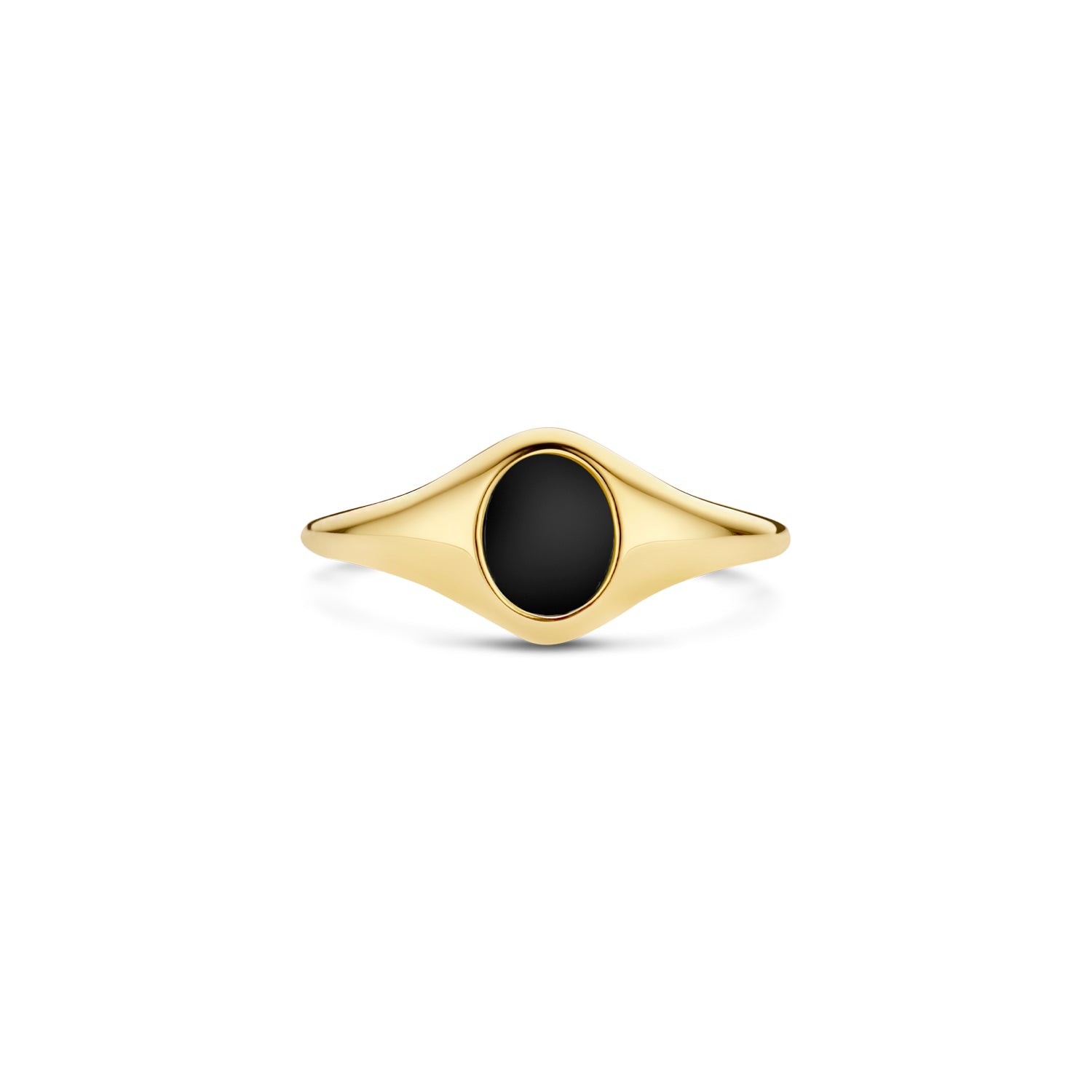 Blush Ring 1219YON - Geel Goud met Zwarte Onyx(14k)