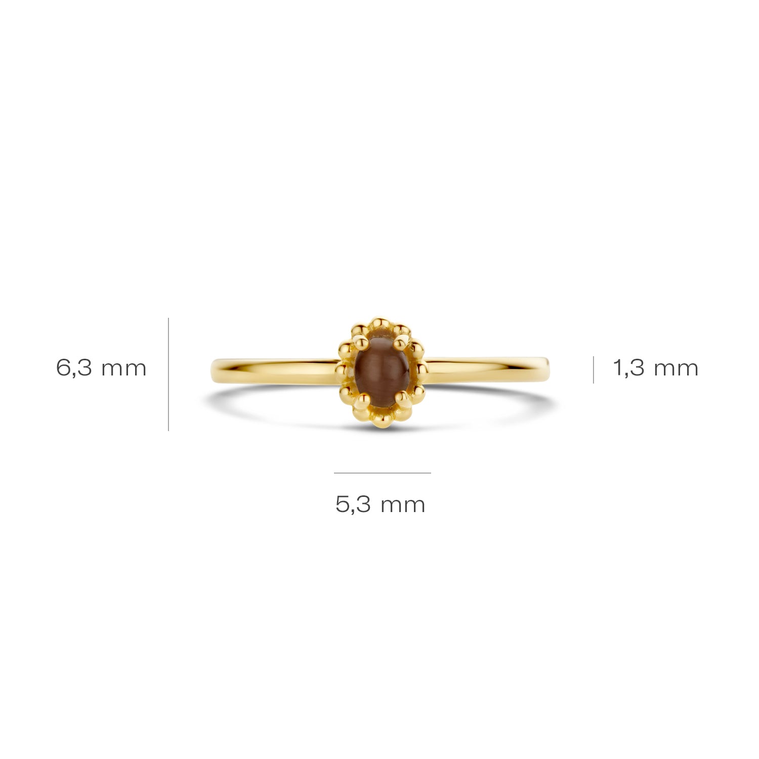 Blush Ring 1225YCB - Geel Goud met (14k) met Cat's eye Brown