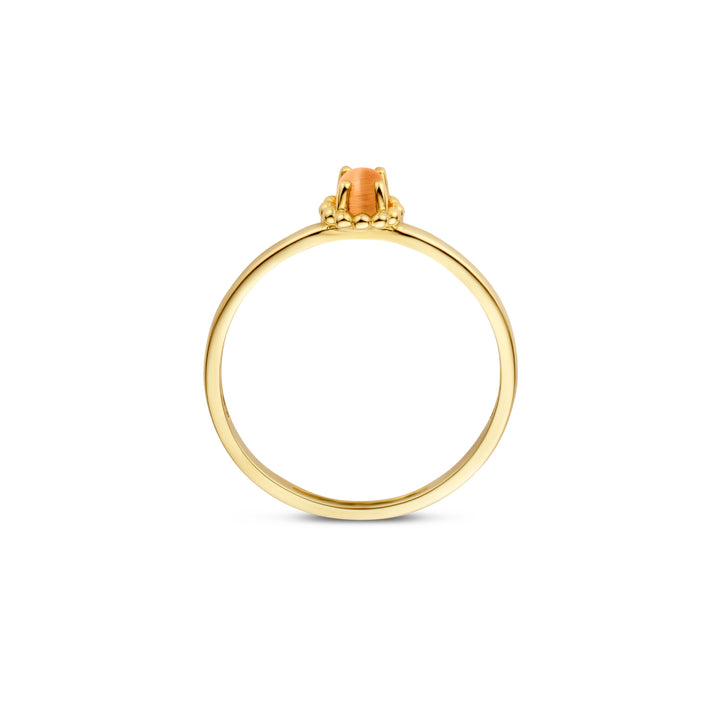 Blush Ring 1225YCO - Geel Goud met (14k) met Cat's eye Orange