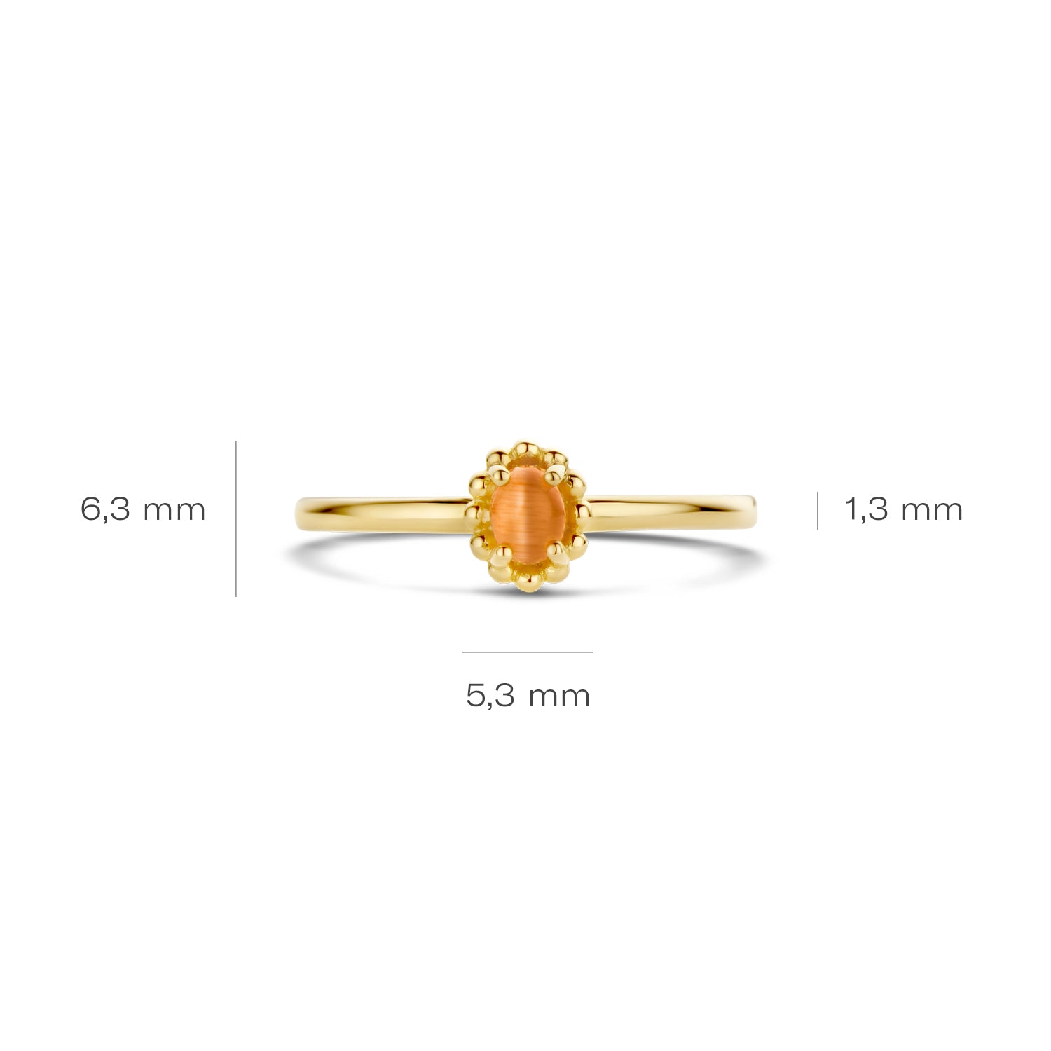 Blush Ring 1225YCO - Geel Goud met (14k) met Cat's eye Orange