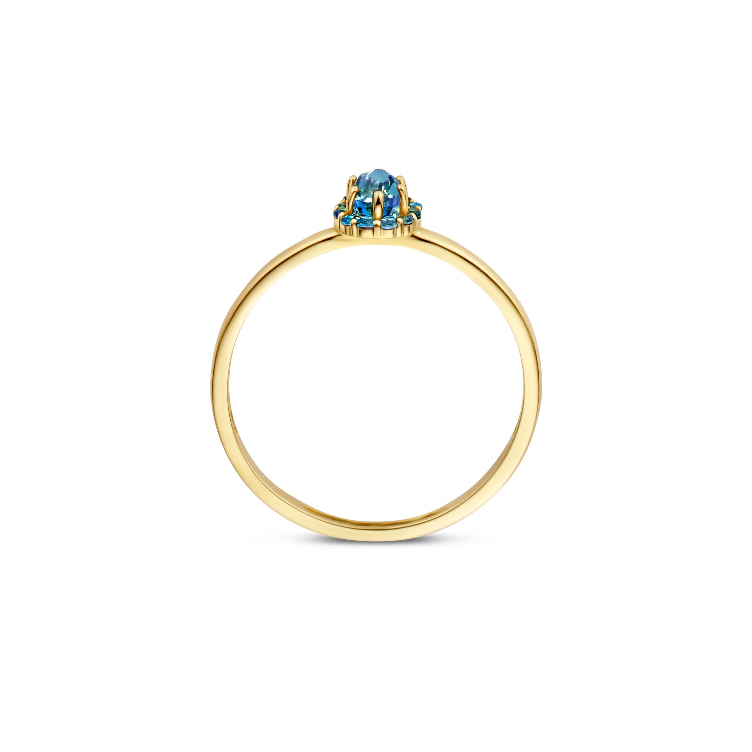 Blush Ring 1226YLB - Geel Goud met London blue Topaz (14k)