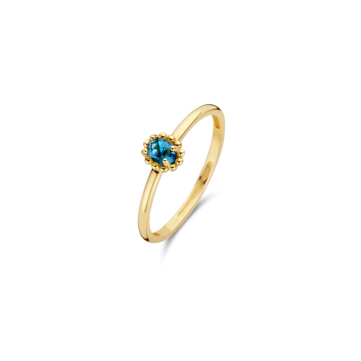 Blush Ring 1227YLB - Geel Goud met London blue Topaz (14k)