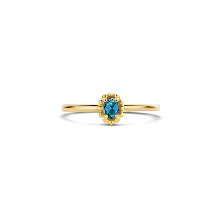 Blush Ring 1227YLB - Geel Goud met London blue Topaz (14k)