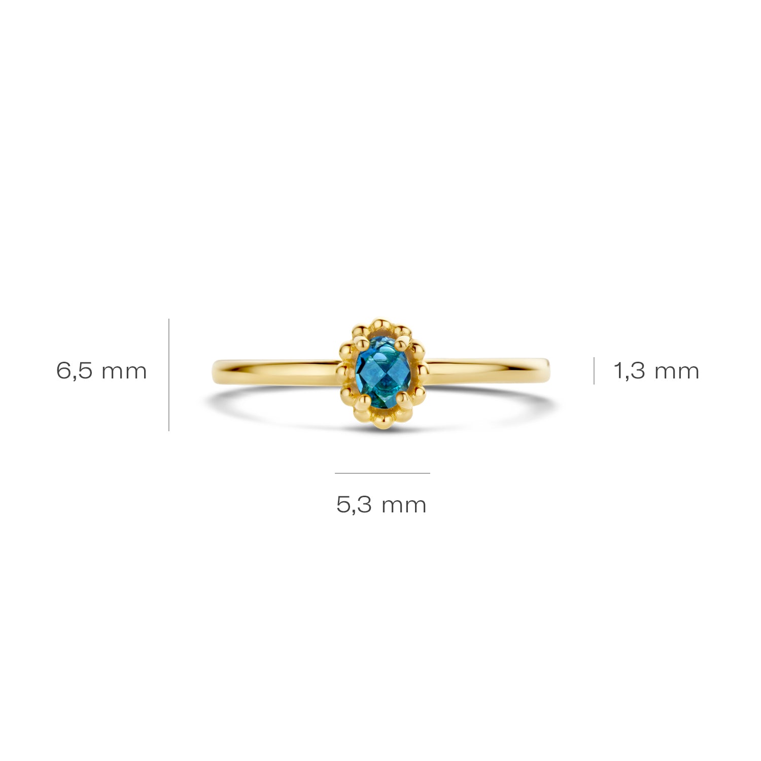 Blush Ring 1227YLB - Geel Goud met London blue Topaz (14k)
