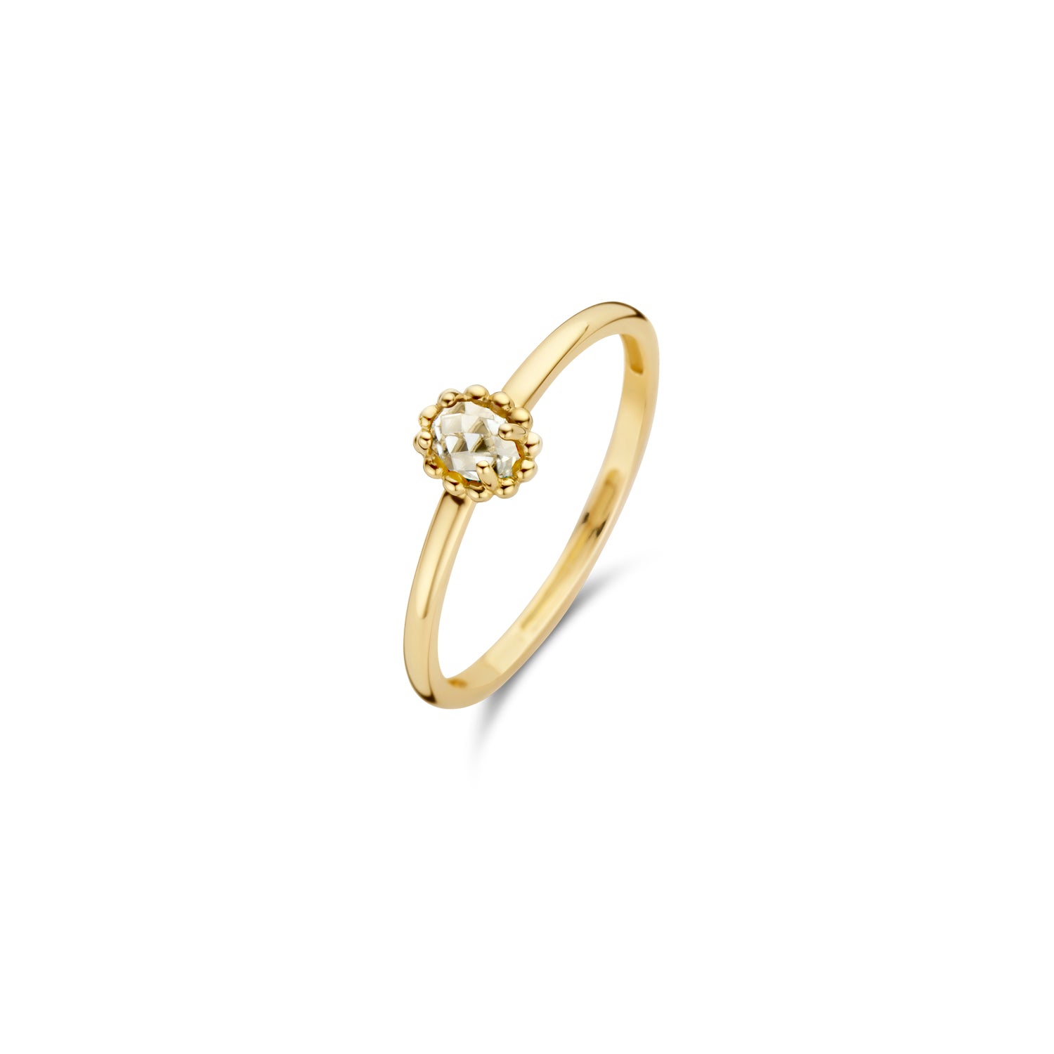 Blush Ring 1227YWT - Geel Goud met White Topaz (14k)