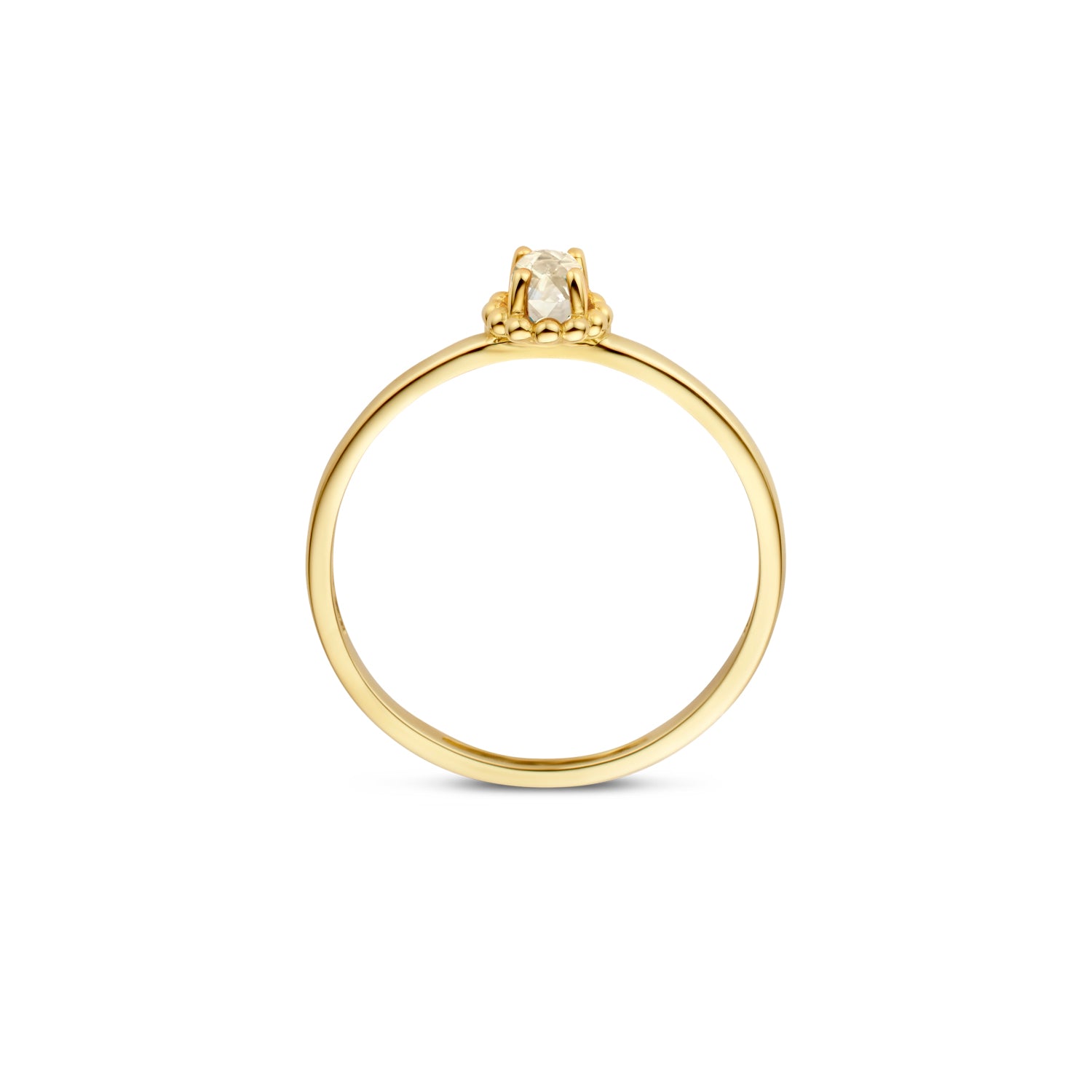 Blush Ring 1227YWT - Geel Goud met White Topaz (14k)