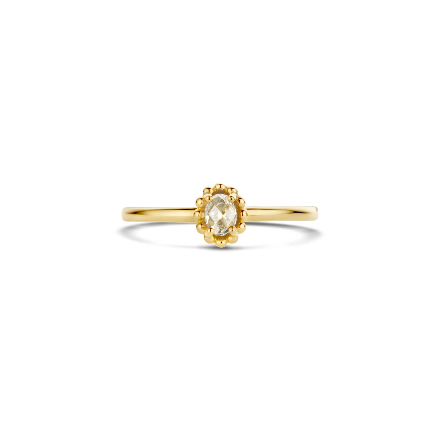 Blush Ring 1227YWT - Geel Goud met White Topaz (14k)