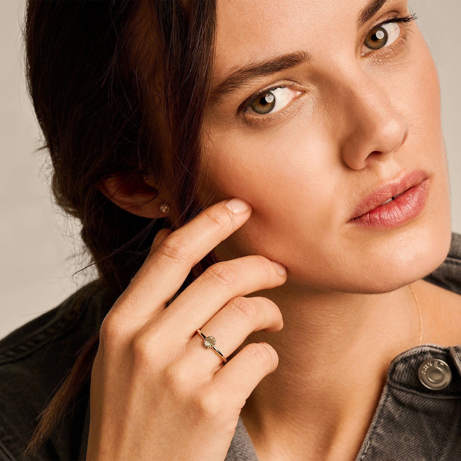 Blush Ring 1227YWT - Geel Goud met White Topaz (14k)