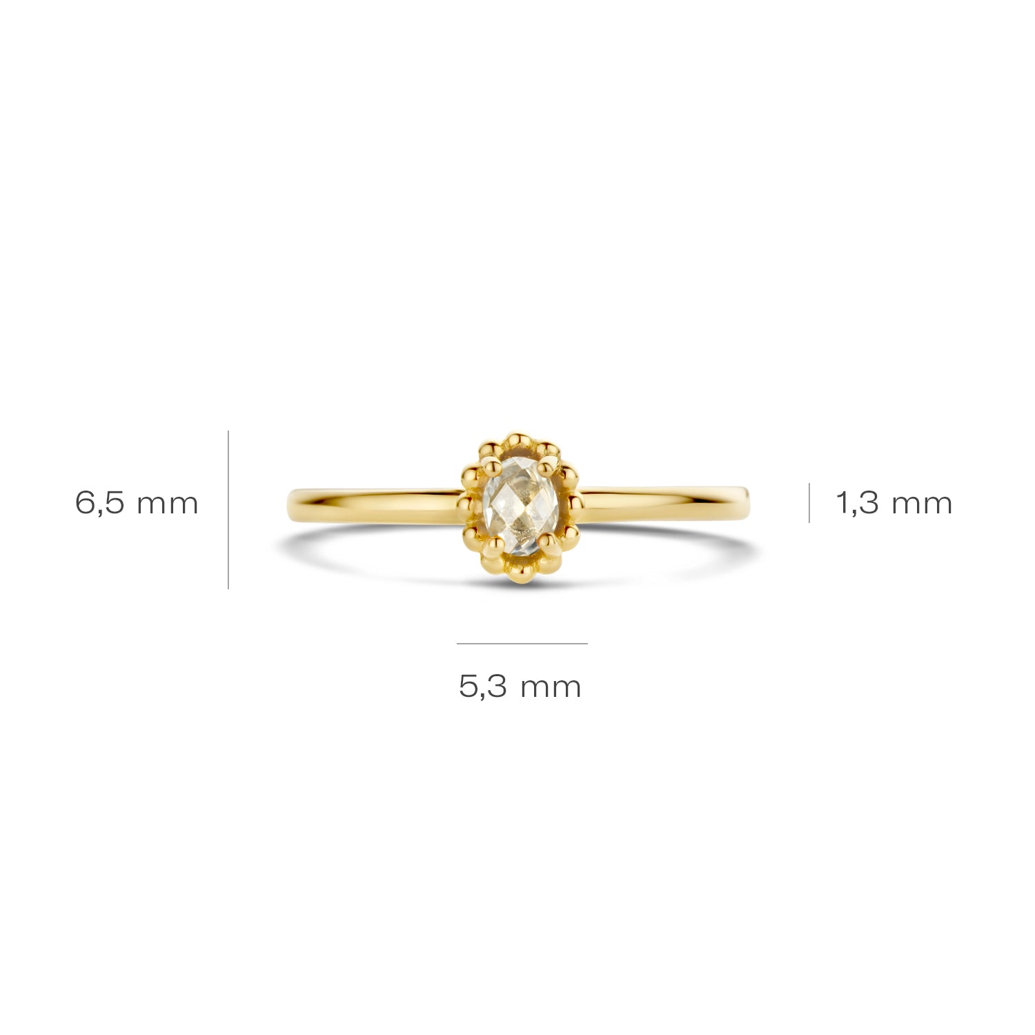 Blush Ring 1227YWT - Geel Goud met White Topaz (14k)