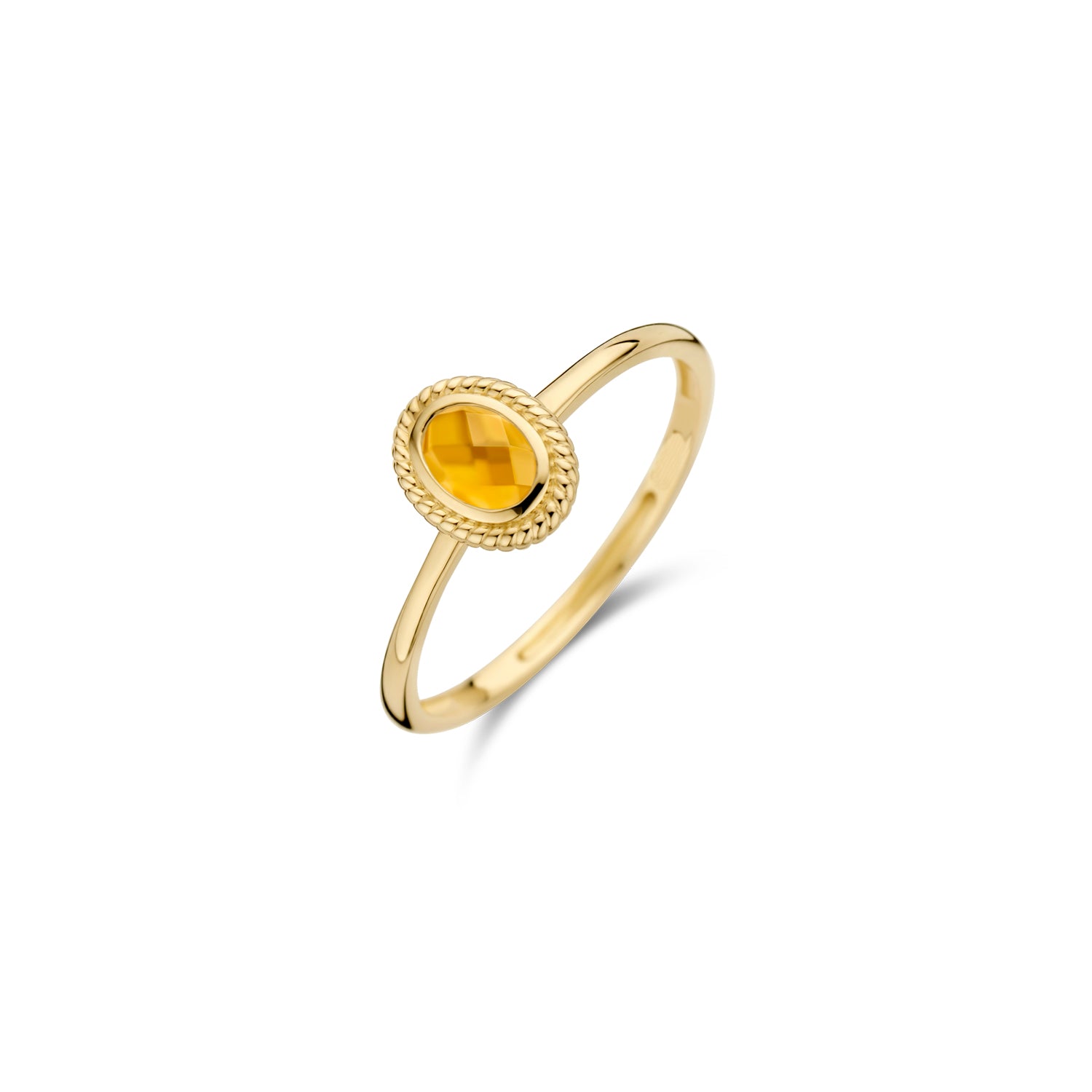Blush Ring 1239YMC - Geel Goud met Doublette van Citrine met Mother of Pearl (14k)