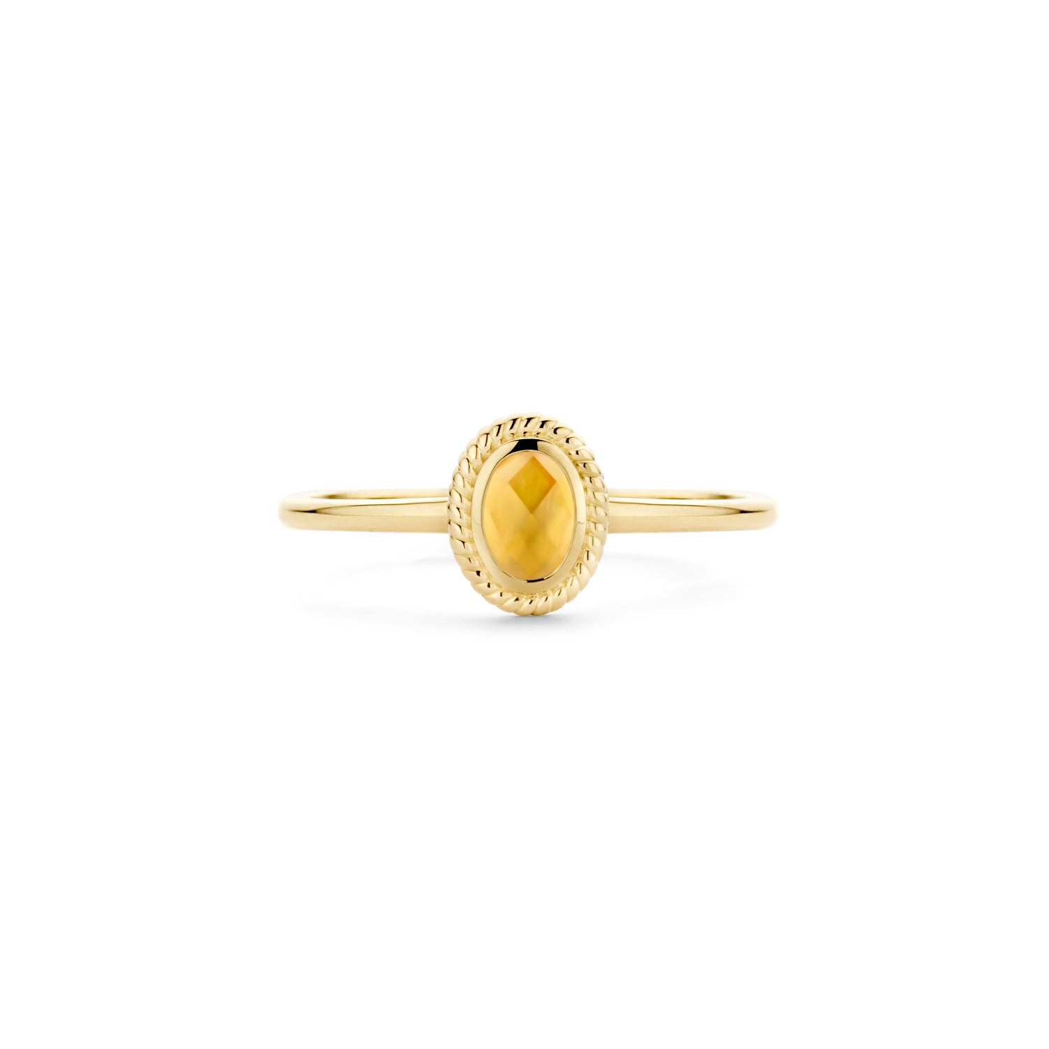 Blush Ring 1239YMC - Geel Goud met Doublette van Citrine met Mother of Pearl (14k)