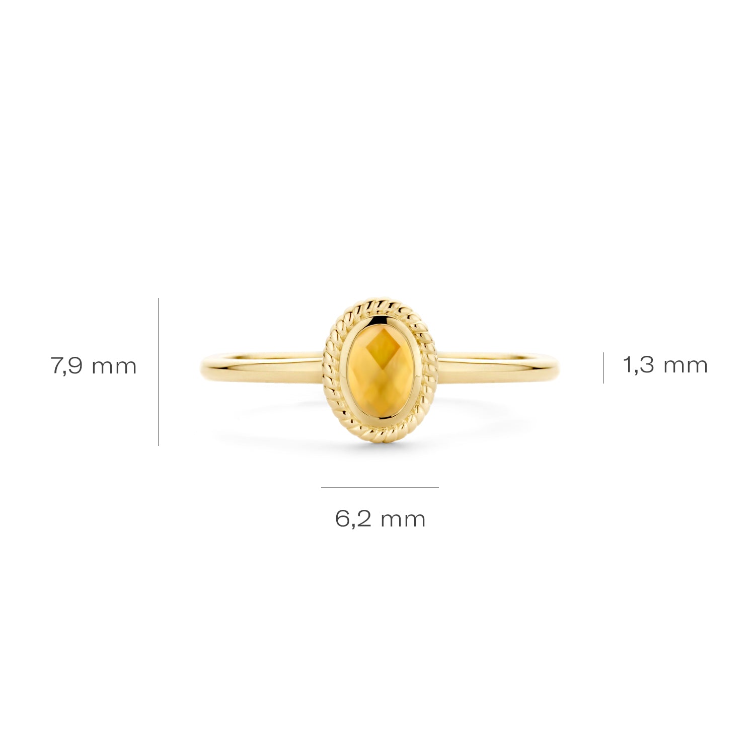Blush Ring 1239YMC - Geel Goud met Doublette van Citrine met Mother of Pearl (14k)