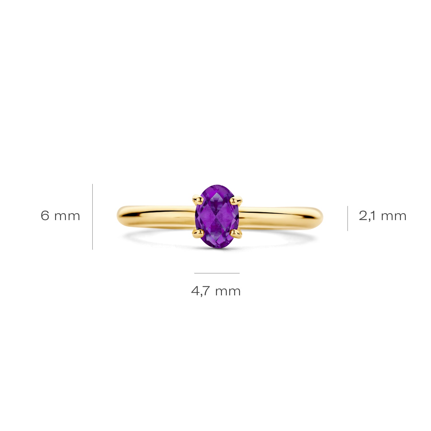Blush Ring 1242YAM - Geel Goud (14k) met Amethyst