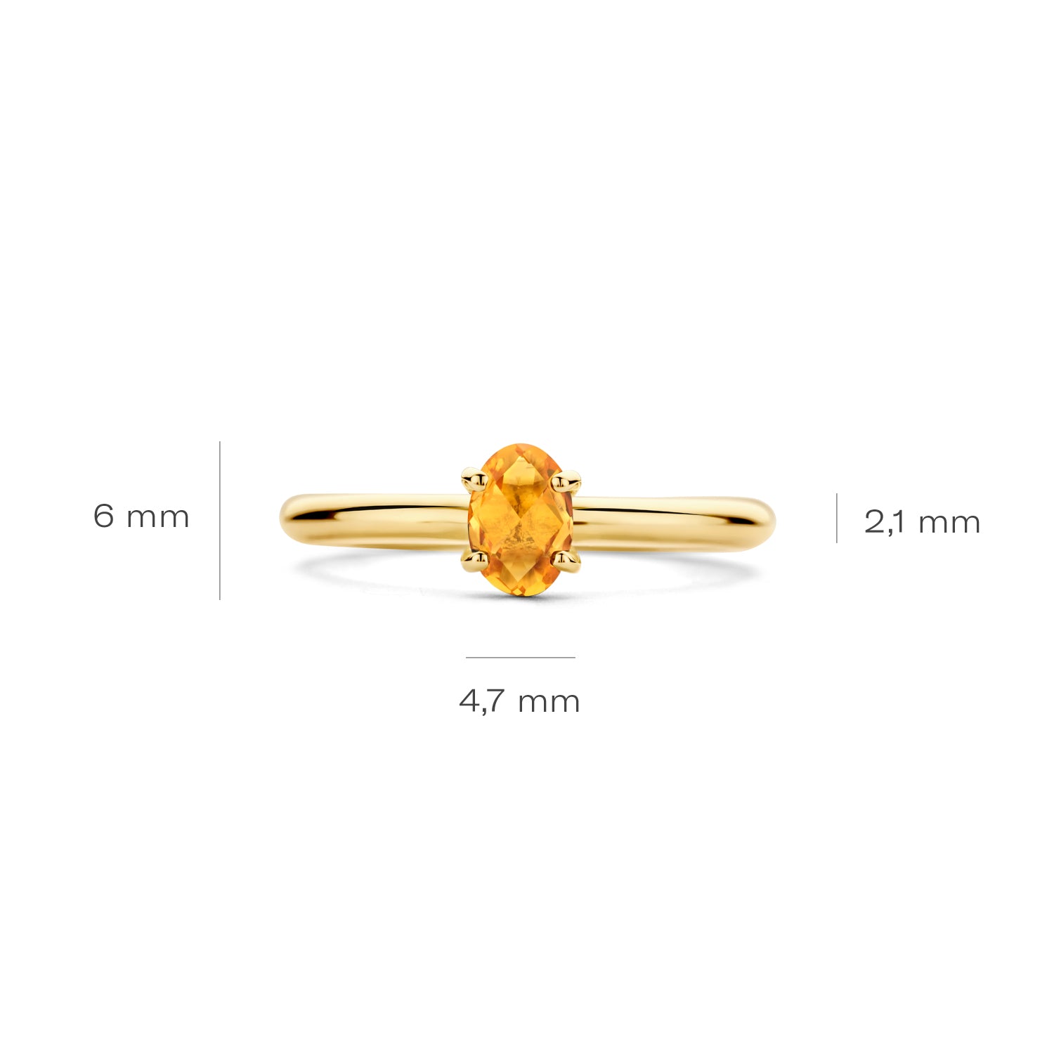 Blush Ring 1242YCI -  Geel Goud (14k) met Citrien
