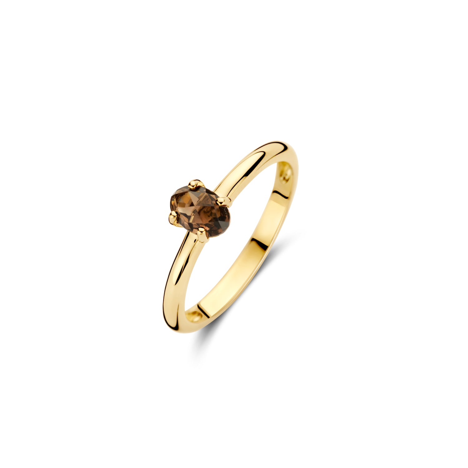 Blush Ring 1242YSQ -  Geel Goud (14k) met Smokey Quartz