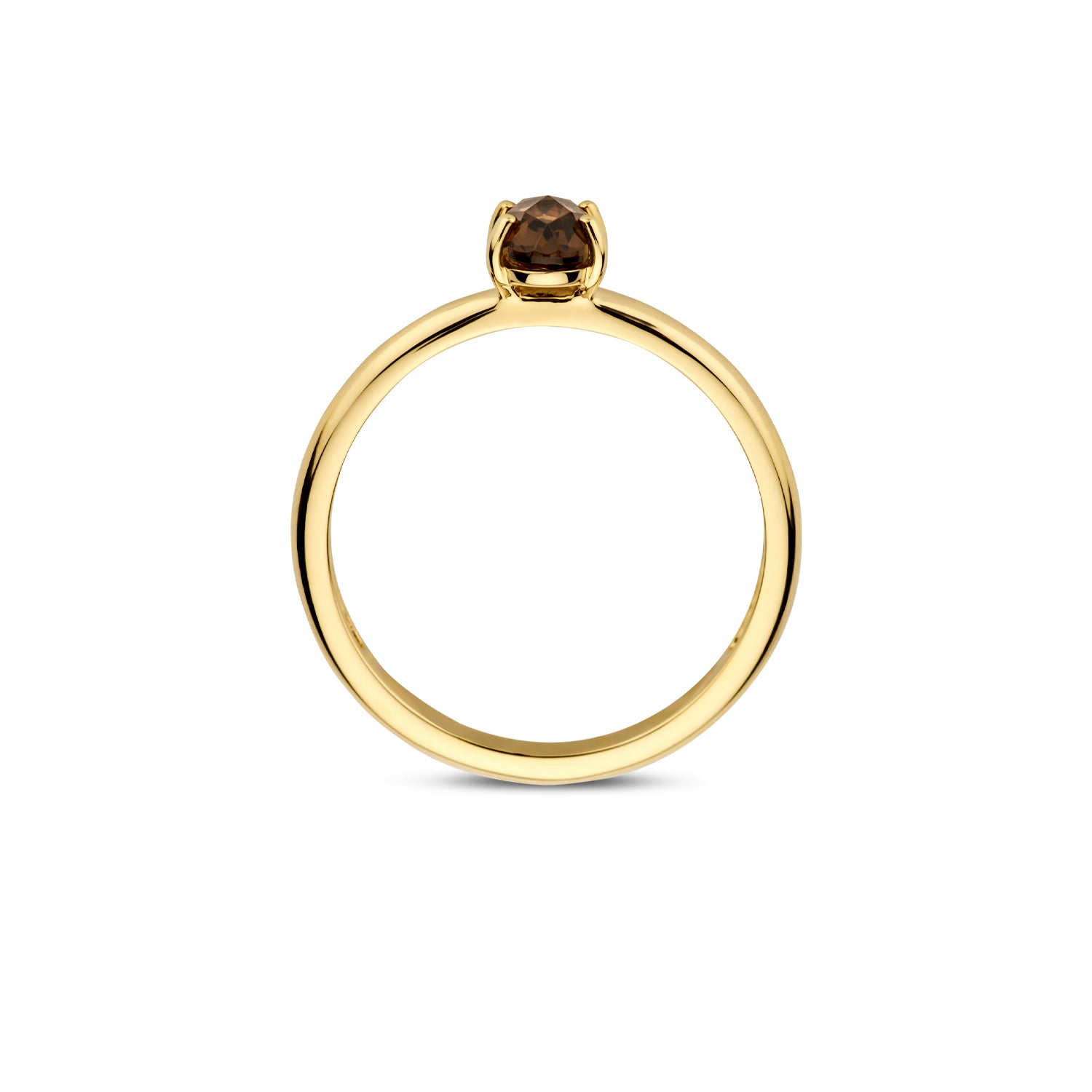 Blush Ring 1242YSQ -  Geel Goud (14k) met Smokey Quartz