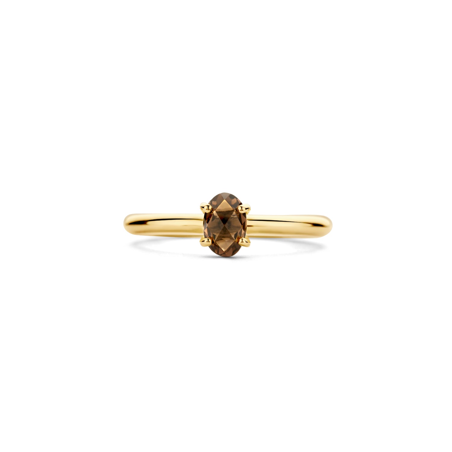 Blush Ring 1242YSQ -  Geel Goud (14k) met Smokey Quartz