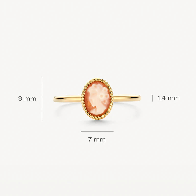 Blush Ring 1250YCA -  Geel Goud (14k) met Camee