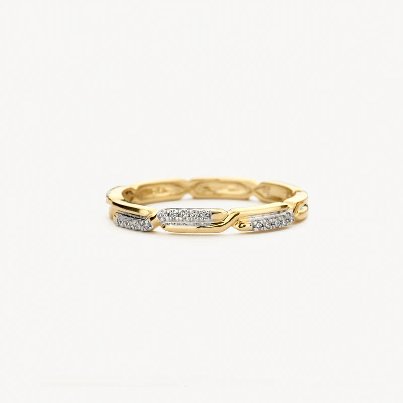 Blush Ring 1256BZI -  Geel en Wit Goud (14k) met zirkonia