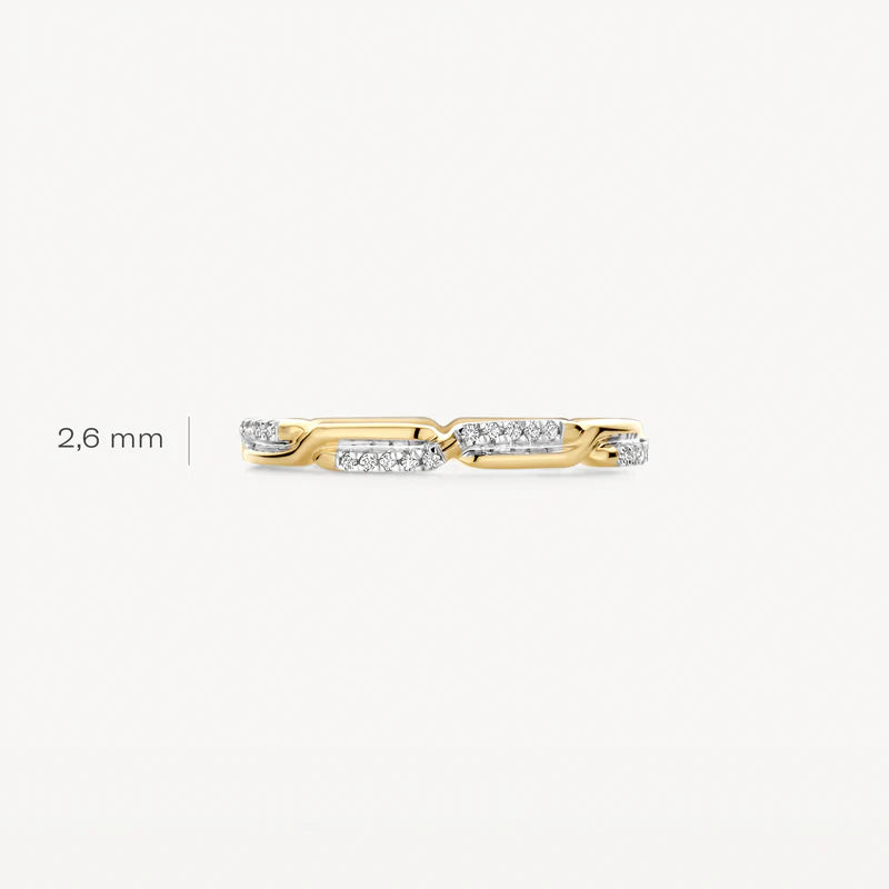 Blush Ring 1256BZI -  Geel en Wit Goud (14k) met zirkonia