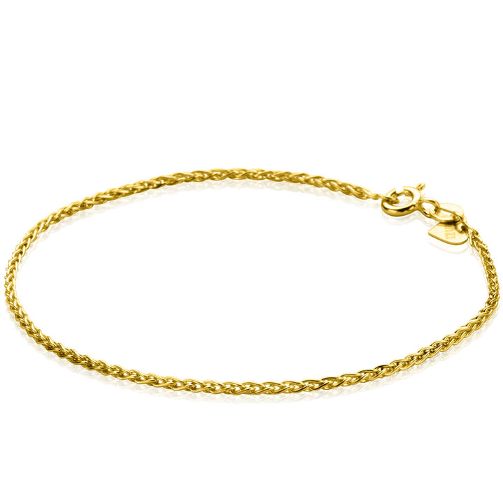 ZINZI Gold 14 krt gouden palmier armband 1.5mm breed. lengte 18.5cm ZGA307