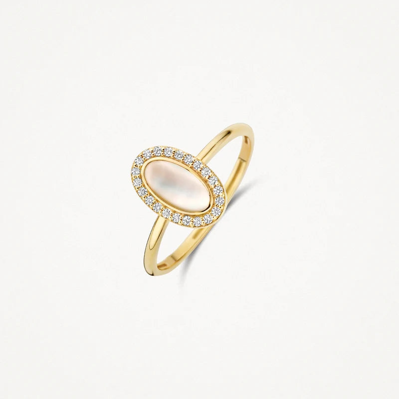 Blush Ring 1279YMQ - Geelgoud (14k) met parelmoer en zirkonia
