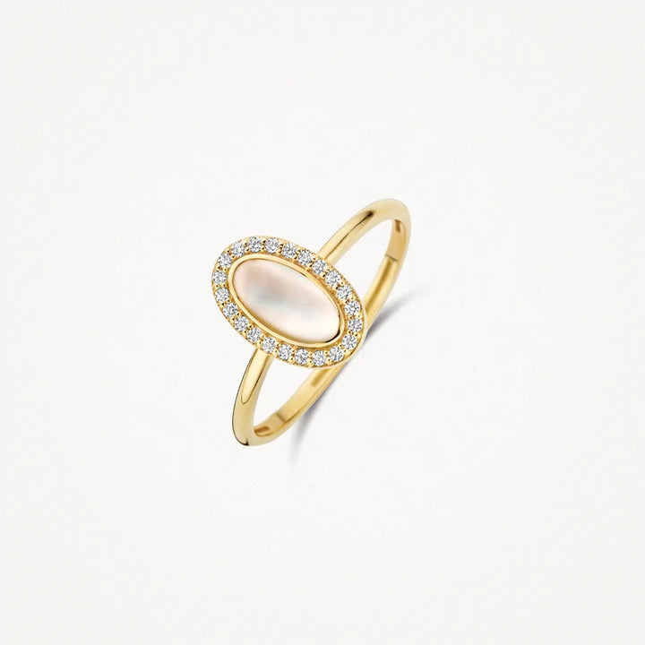 Blush Ring 1279YMQ - Geelgoud (14k) met parelmoer en zirkonia