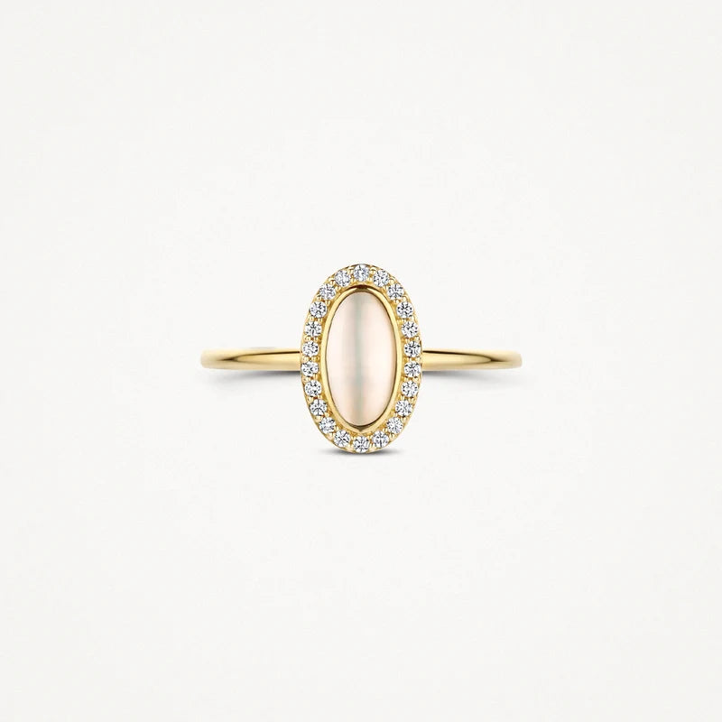 Blush Ring 1279YMQ - Geelgoud (14k) met parelmoer en zirkonia