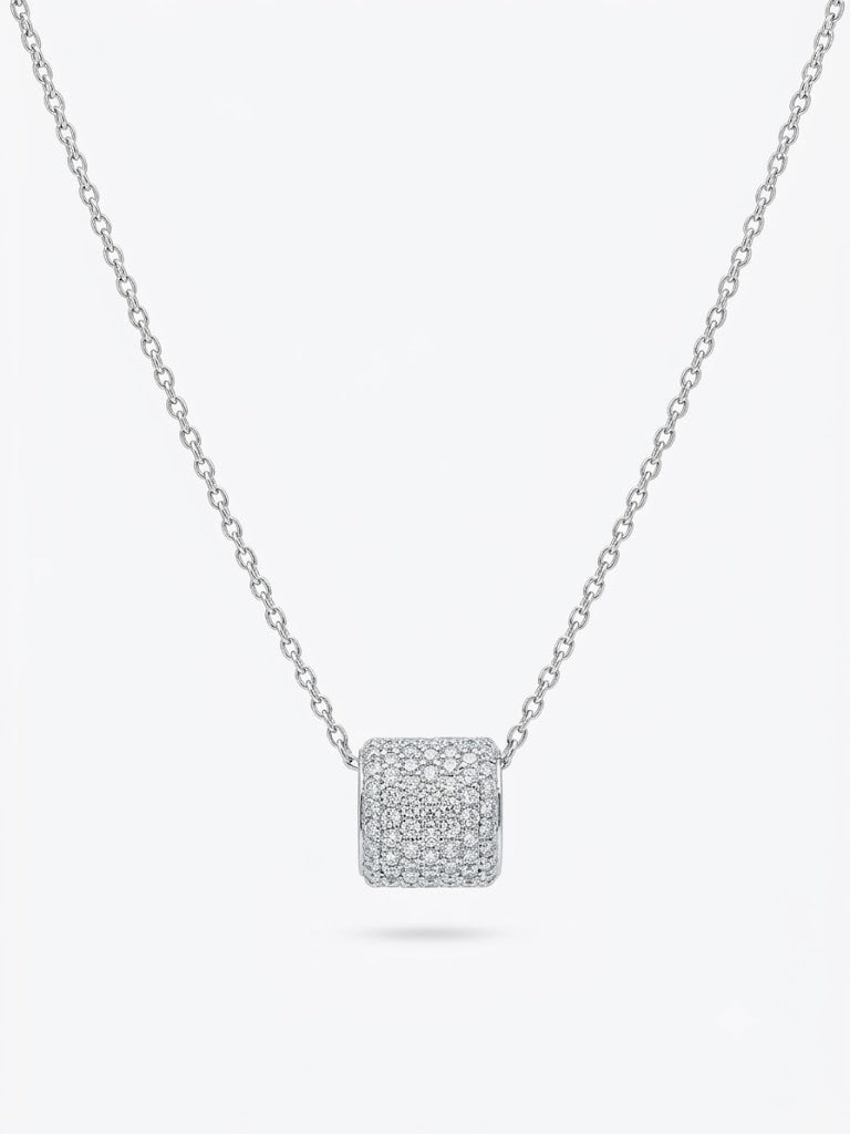 14krt witgouden collier met briljant 0.75ct HSI | 45cm