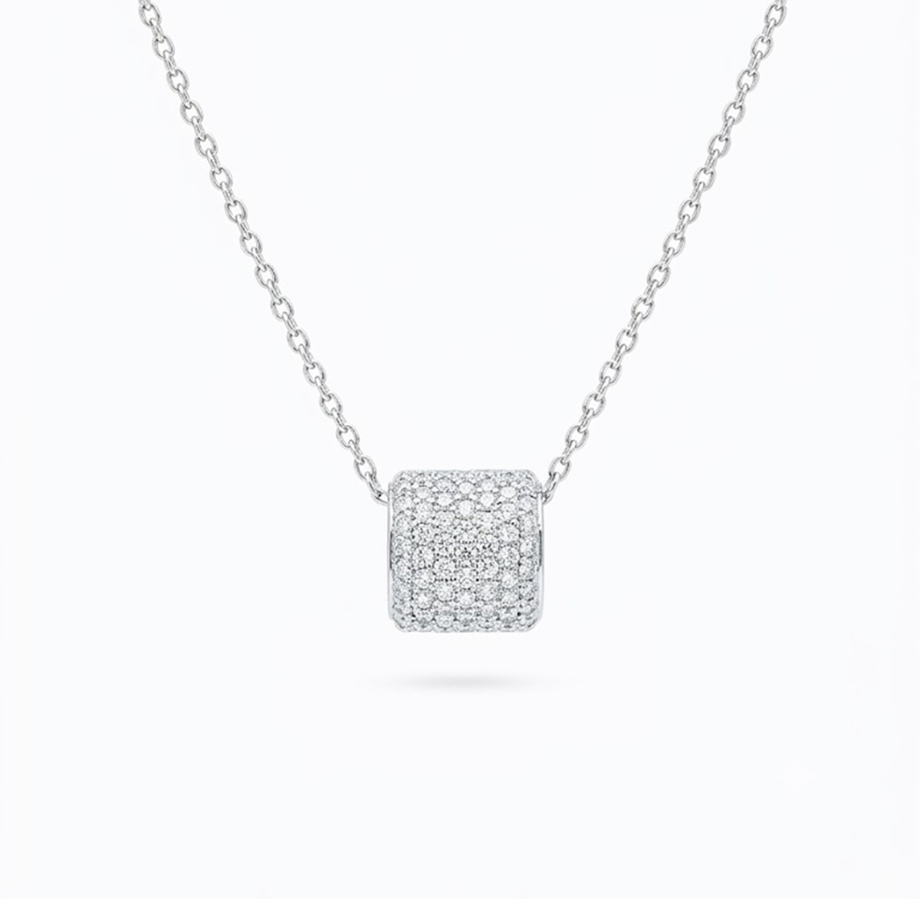 14krt witgouden collier met briljant 0.75ct HSI | 45cm