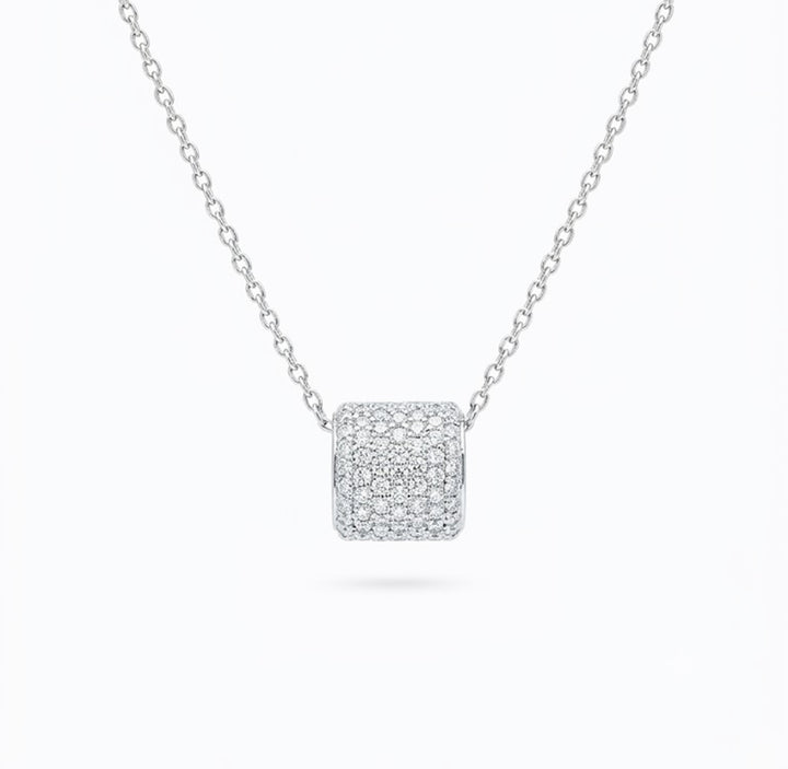 14krt witgouden collier met briljant 0.75ct HSI | 45cm