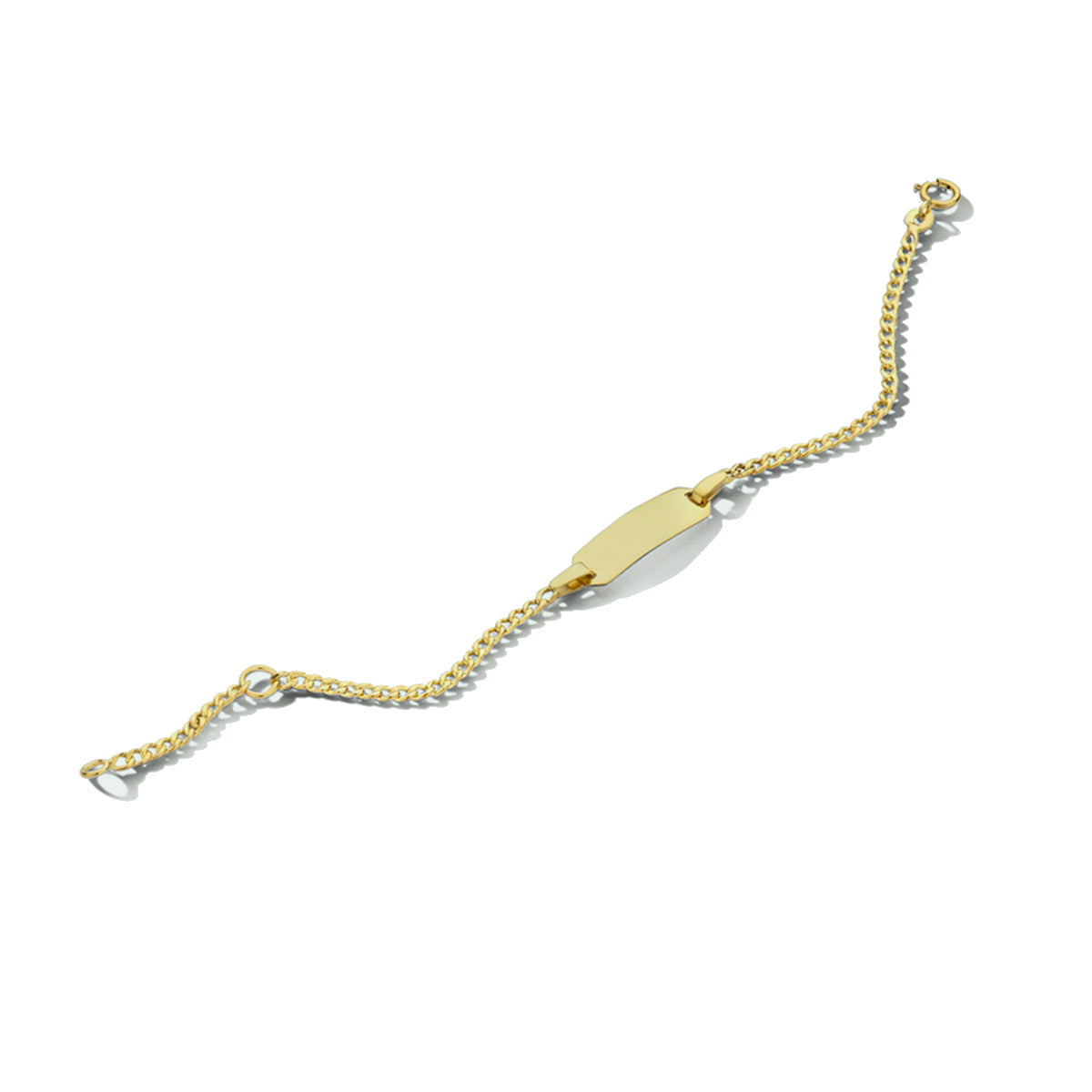 9krt geelgouden graveerarmband gourmette plaat 5mm | 11-13cm