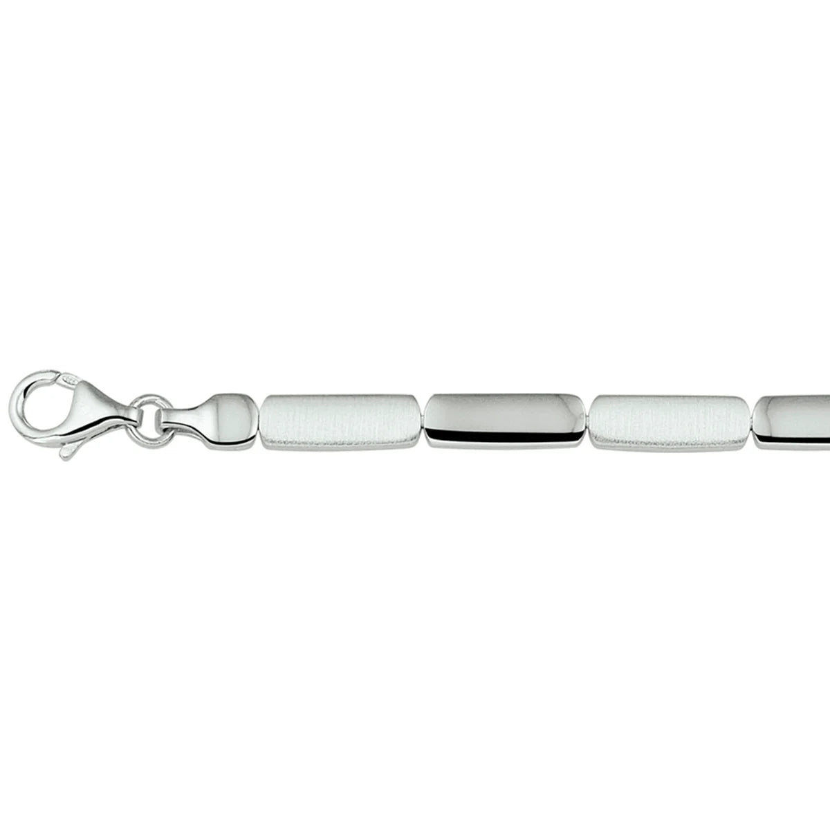 Zilveren collier poli/mat 5,2mm | 45cm