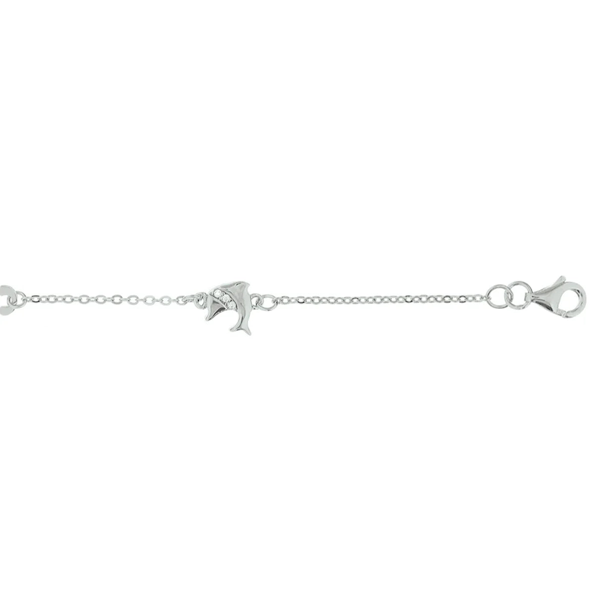 Zilveren graveerarmband dolfijn zirkonia 4,0mm | 11-13cm