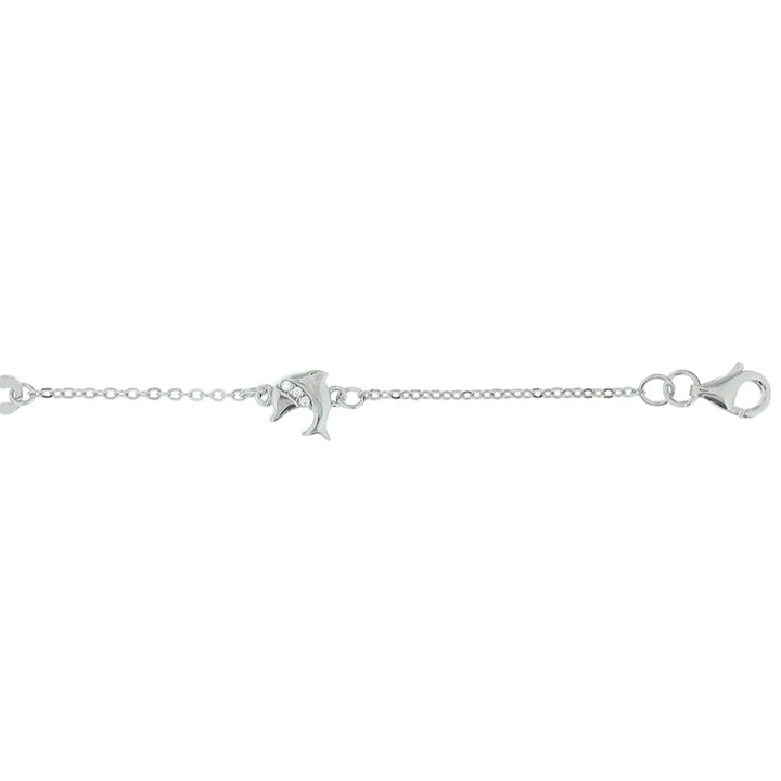 Zilveren graveerarmband dolfijn zirkonia 4,0mm | 11-13cm