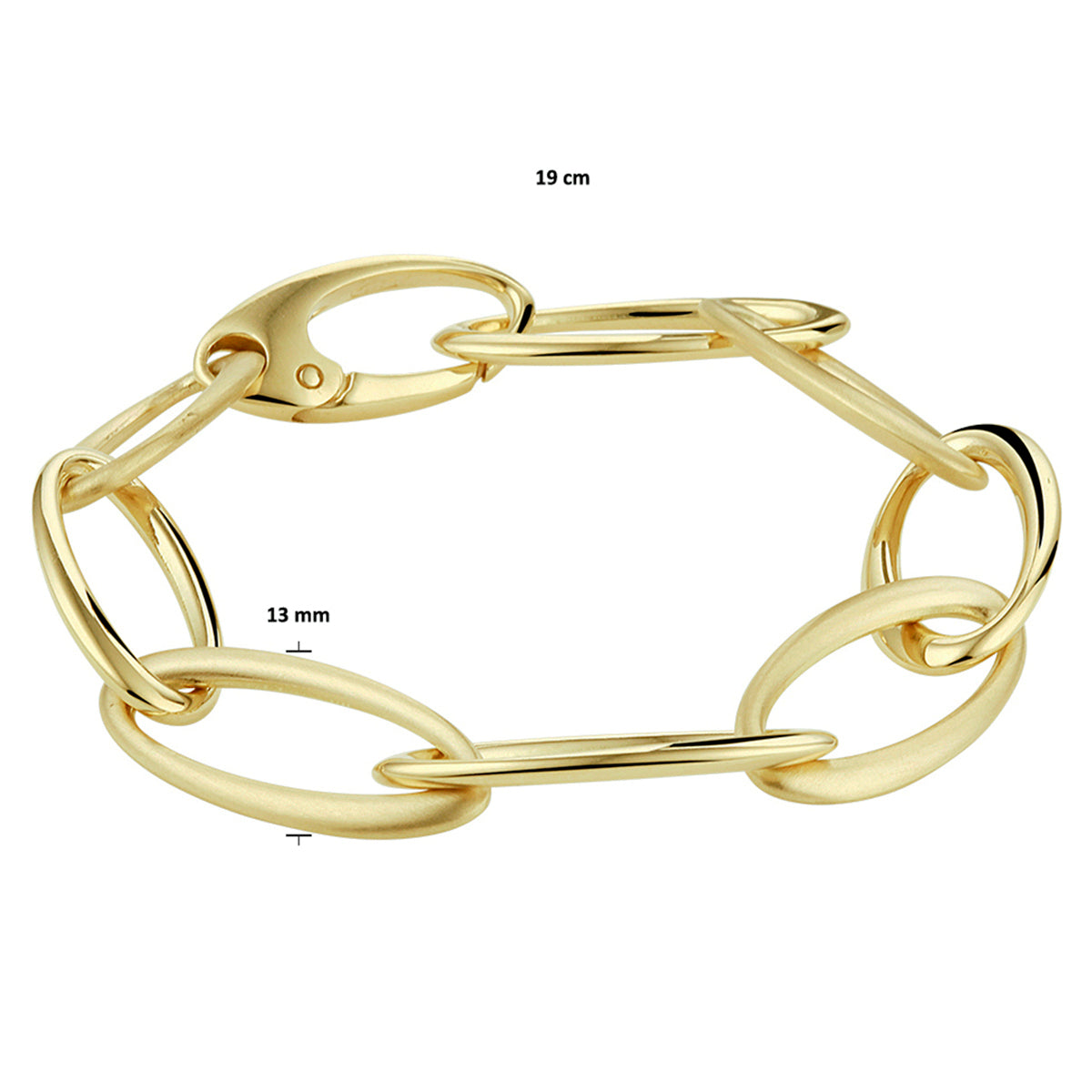 14krt geelgouden armband anker 13mm - 21cm